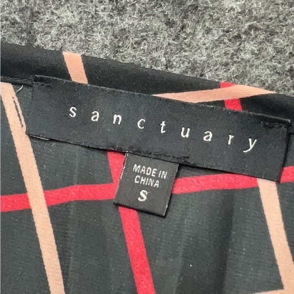 Sanctuary Black & Red Checkered Blouse | Women's Size S | Anthro Style Top - Picture 3 of 4